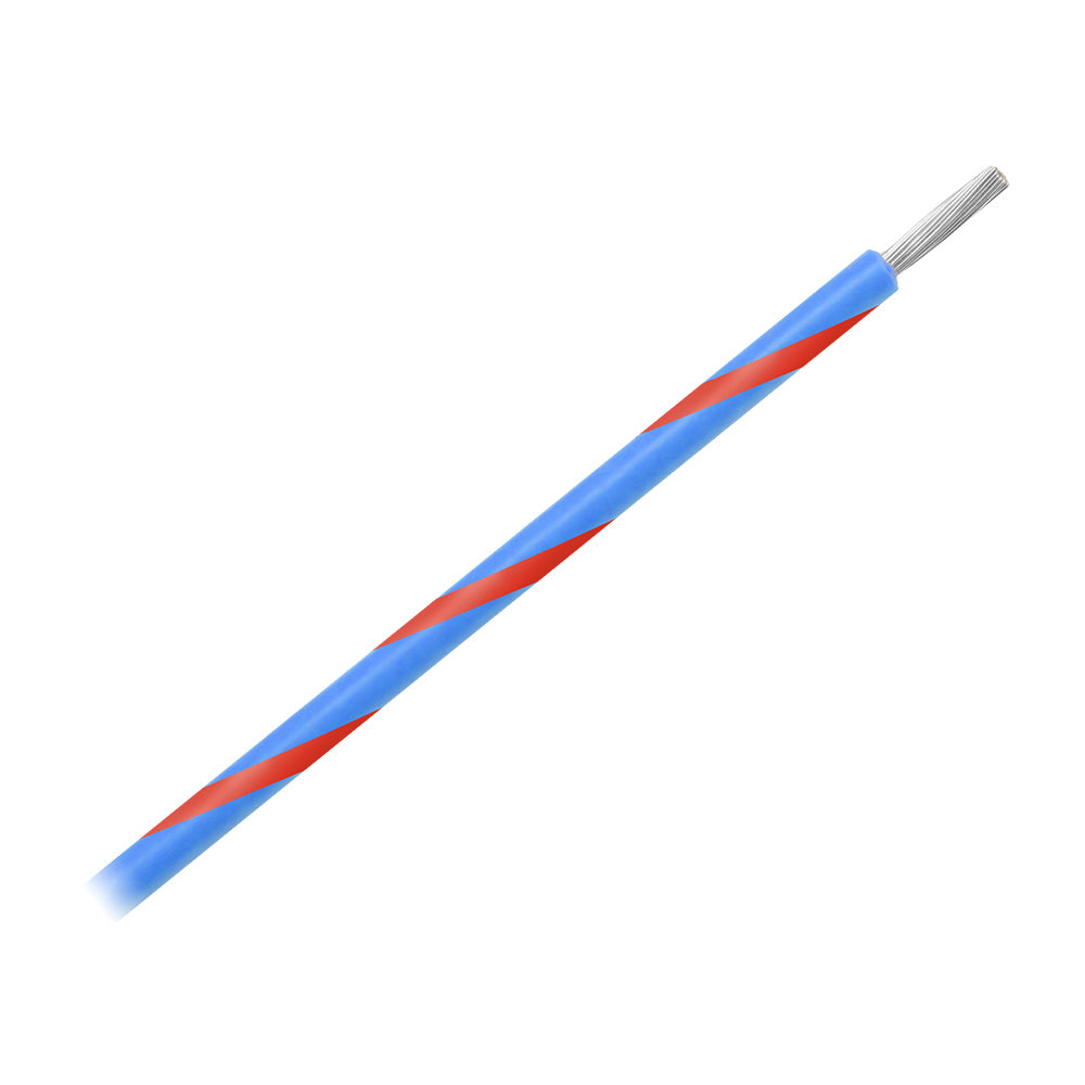 Pacer 14 AWG Gauge Striped Marine Wire 500' Spool - Blue w/Red Stripe