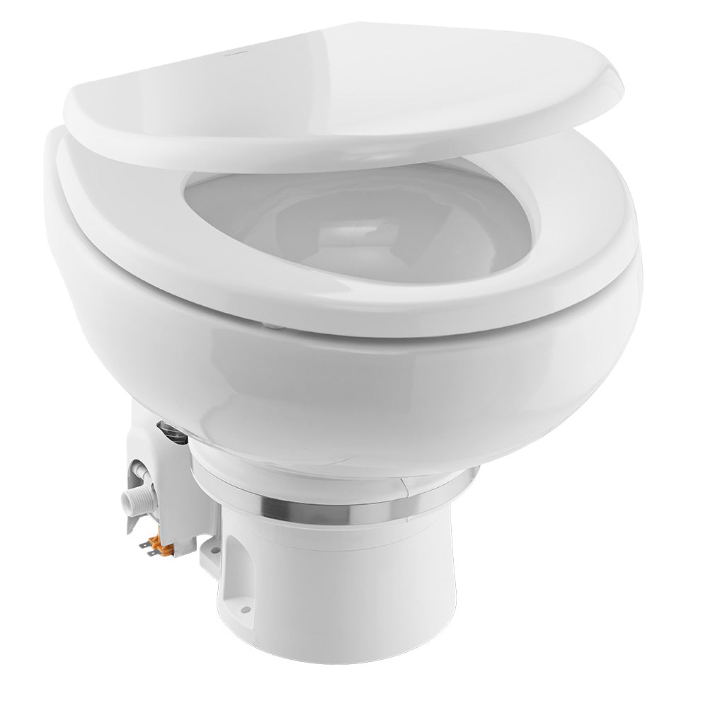Dometic™ MasterFlush 7160 White Electric Macerating Toilet w/Orbit Base, Raw Water Flush - 12V