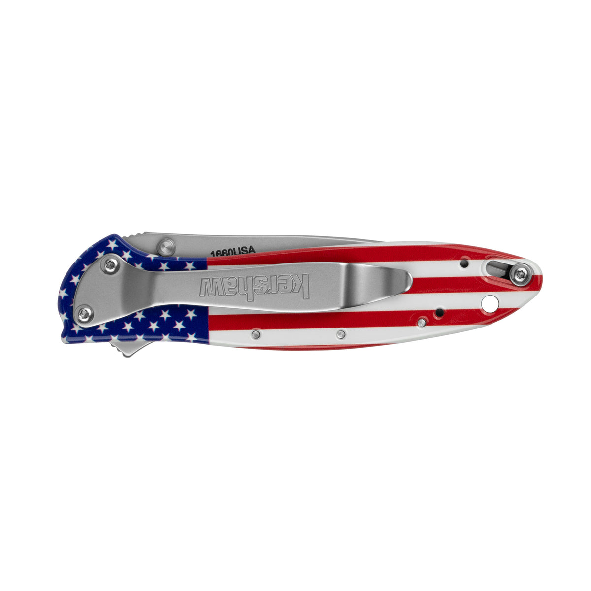 KERSHAW LEEK 3" USA FLAG/SLV