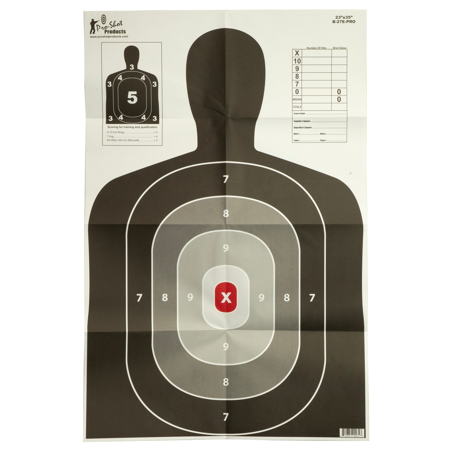 PROSHOT 23"X35" B27 SILH 5PK