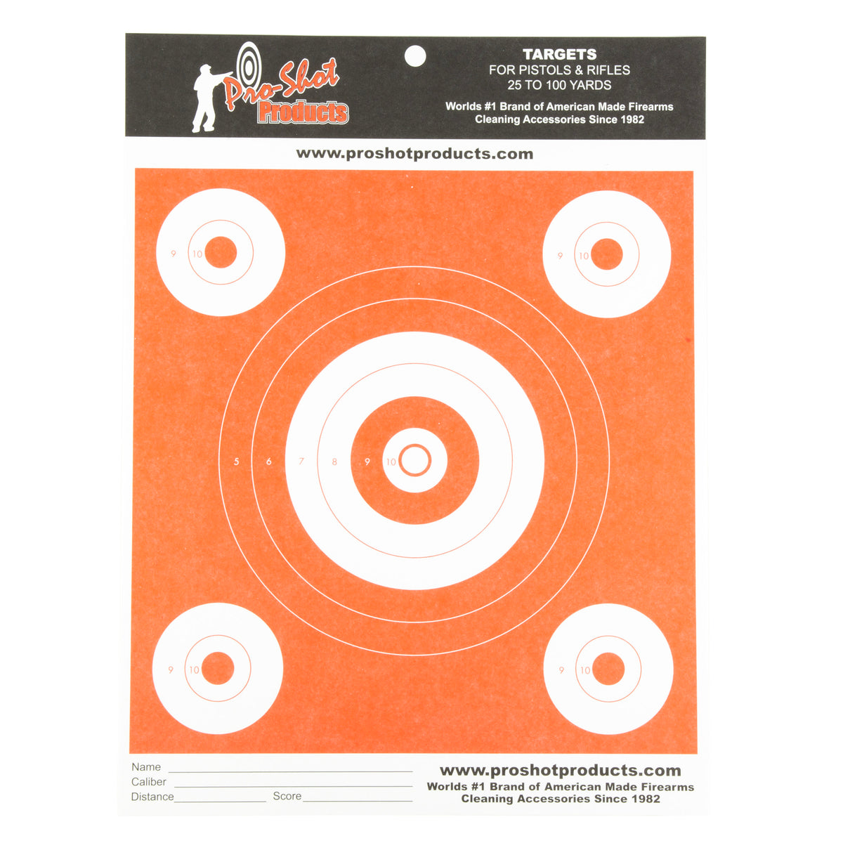 PROSHOT 6" BULLSEYE DAY GLOW ORANGE