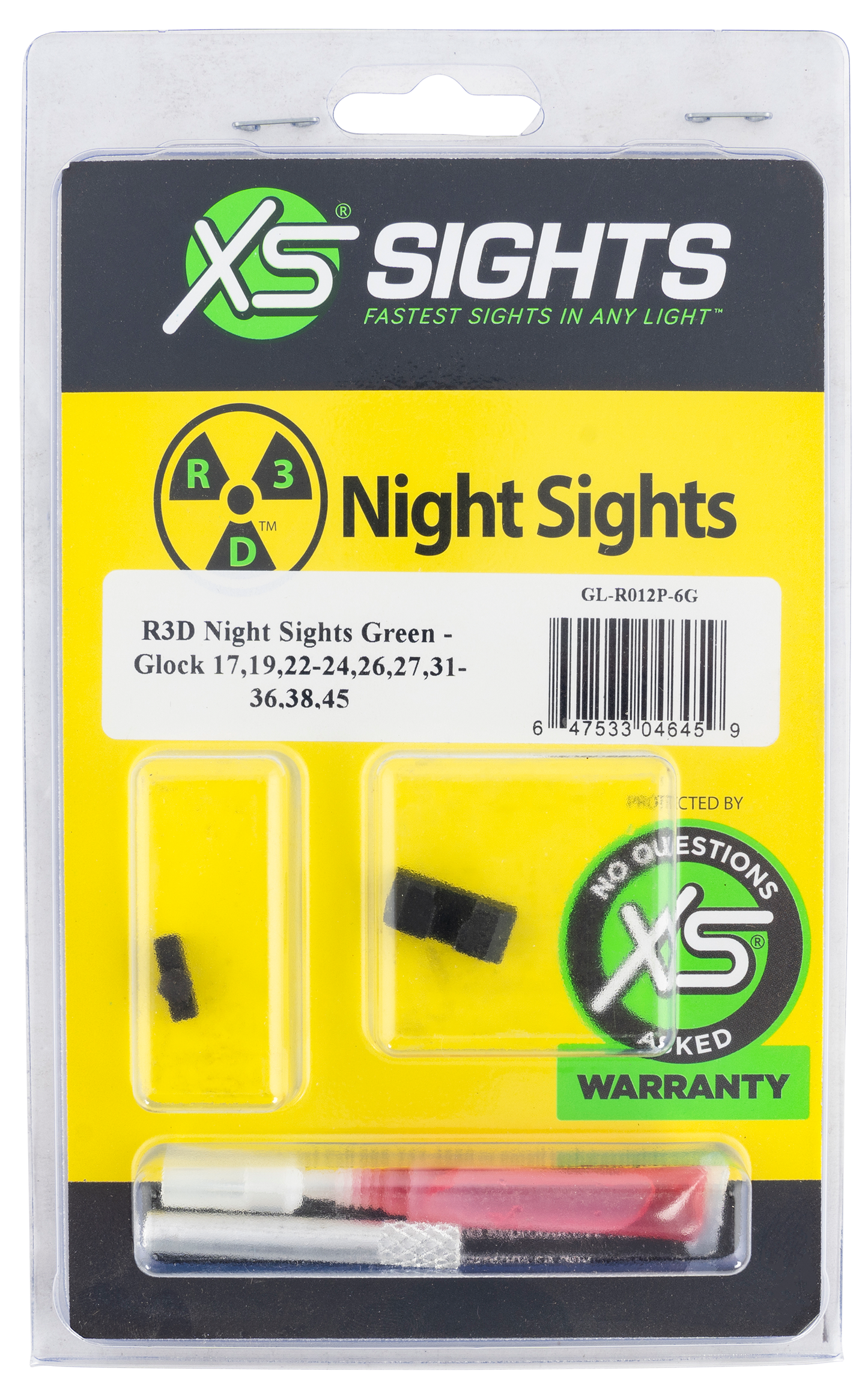 Xs Sights R3d, Xs Gl-r012p-6g  R3d    3 Dot Glk 17/19        Grn