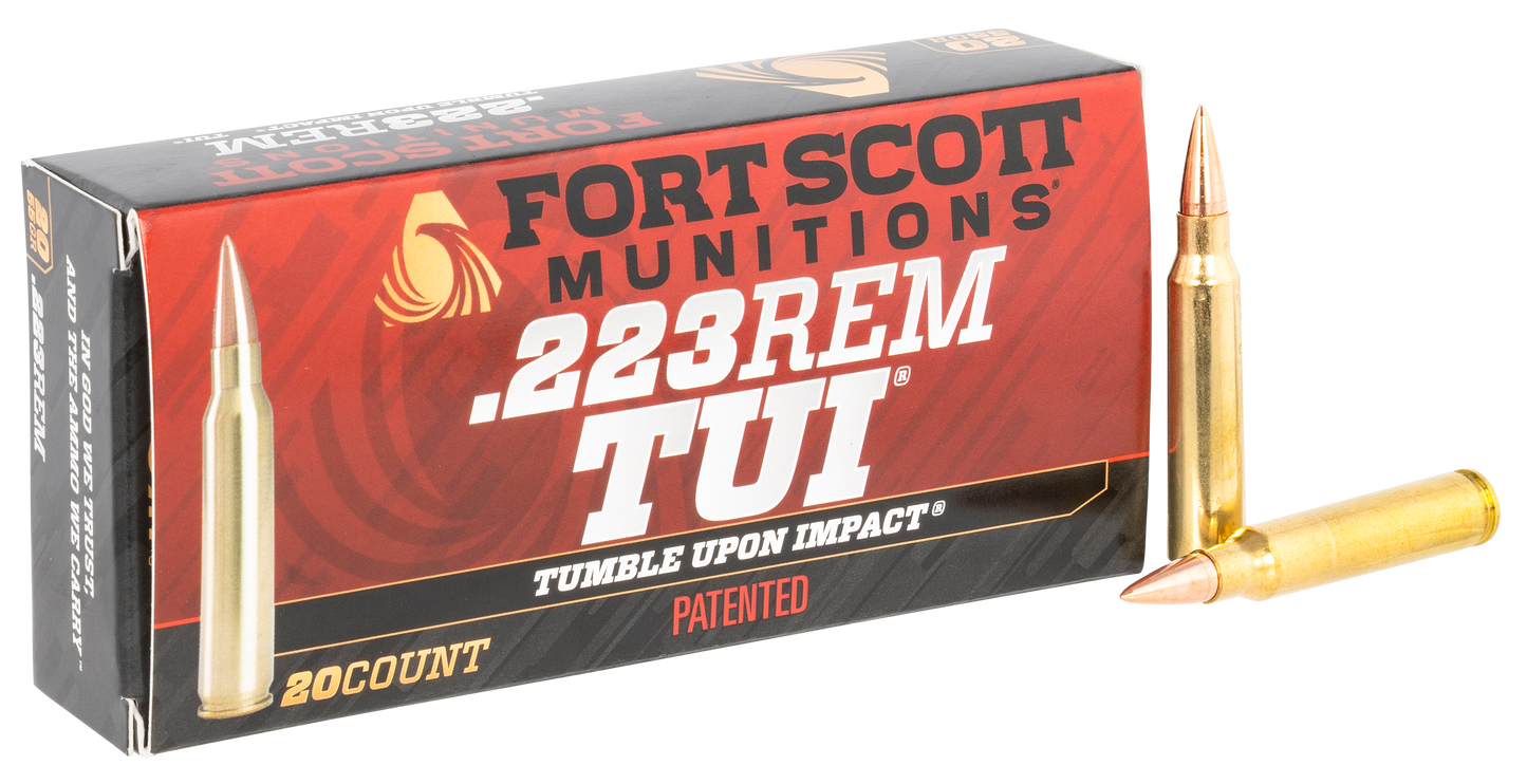 Fort Scott Munitions Tumble Upon Impact (tui), Fsm 223-055-scv 223rem 55gr Scs Tui 20/25