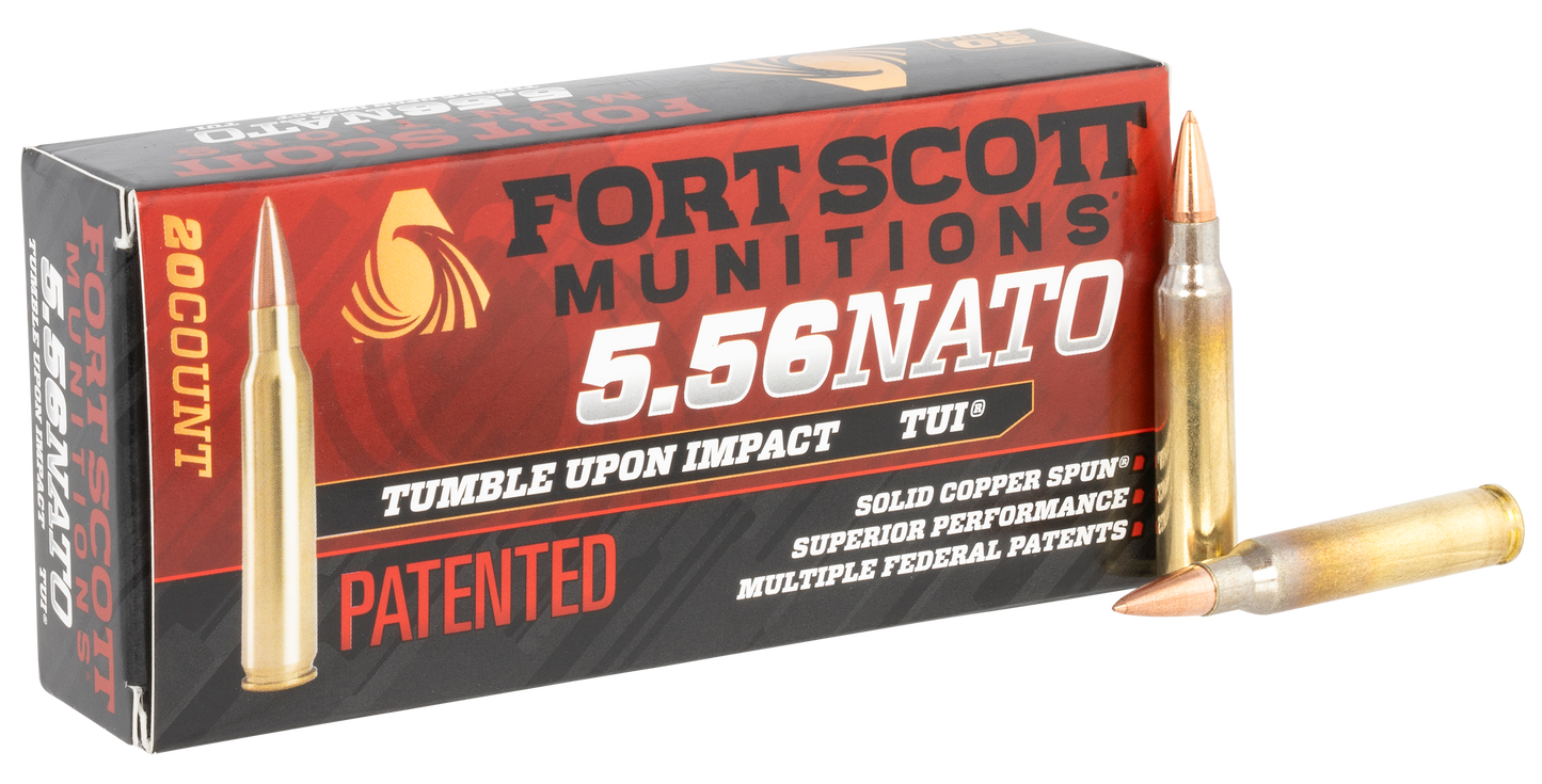 Fort Scott Munitions Tumble Upon Impact (tui), Fsm 556-055-scv 556nato 55gr Scs Tui 20/25