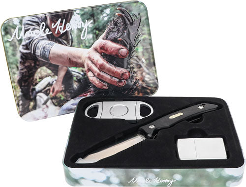 Uncle Henry Knife 4" Blade W/ - Lighter/cigar Cutter Promoq4<