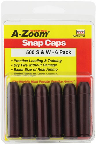 A-zoom Metal Snap Cap - .500sw Magnum 6-pack
