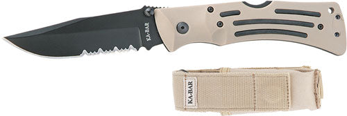 Ka-bar Desert Mule Folder Clip - Point 3.87" W/clip Sheath Fde