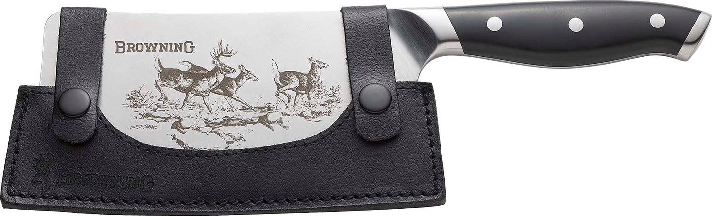 Browning Knife Large Engraved - Cleaver 7" W/deer Scene Ss/bl*