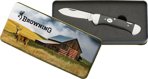 Browning Knife Vintage Tin - Whitetail 2.5" Drop Pnt Blade!