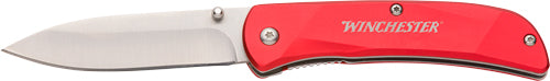 Winchester Knife 6.75" Oal Ss - /red Aluminum Handle W/clip