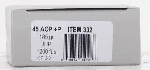 Underwood 45 Acp +p 185gr Jhp - 20rd 10bx/cs
