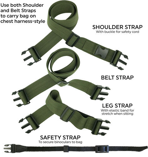 Bino Dock Bino Bag Green - Includes 3 Straps<