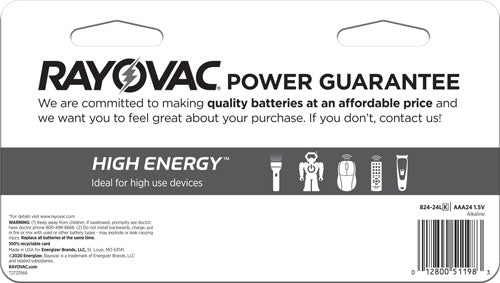 Rayovac High Energy Alkaline - Aaa Batteries 24 Pack