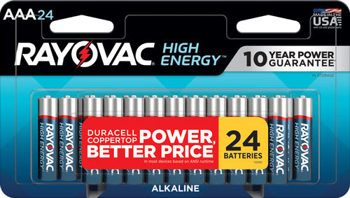 Rayovac High Energy Alkaline - Aaa Batteries 24 Pack