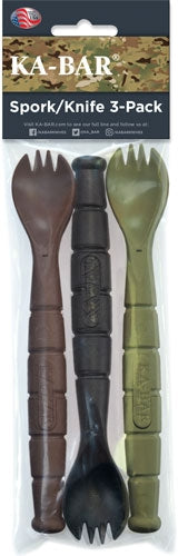 Ka-bar Mil-spec Spork/knife - 3 Pack Od Green/black/brown