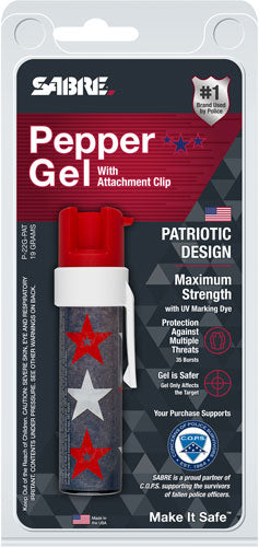Sabre Red Pepper Gel Patriotic - W/clip 19gr!