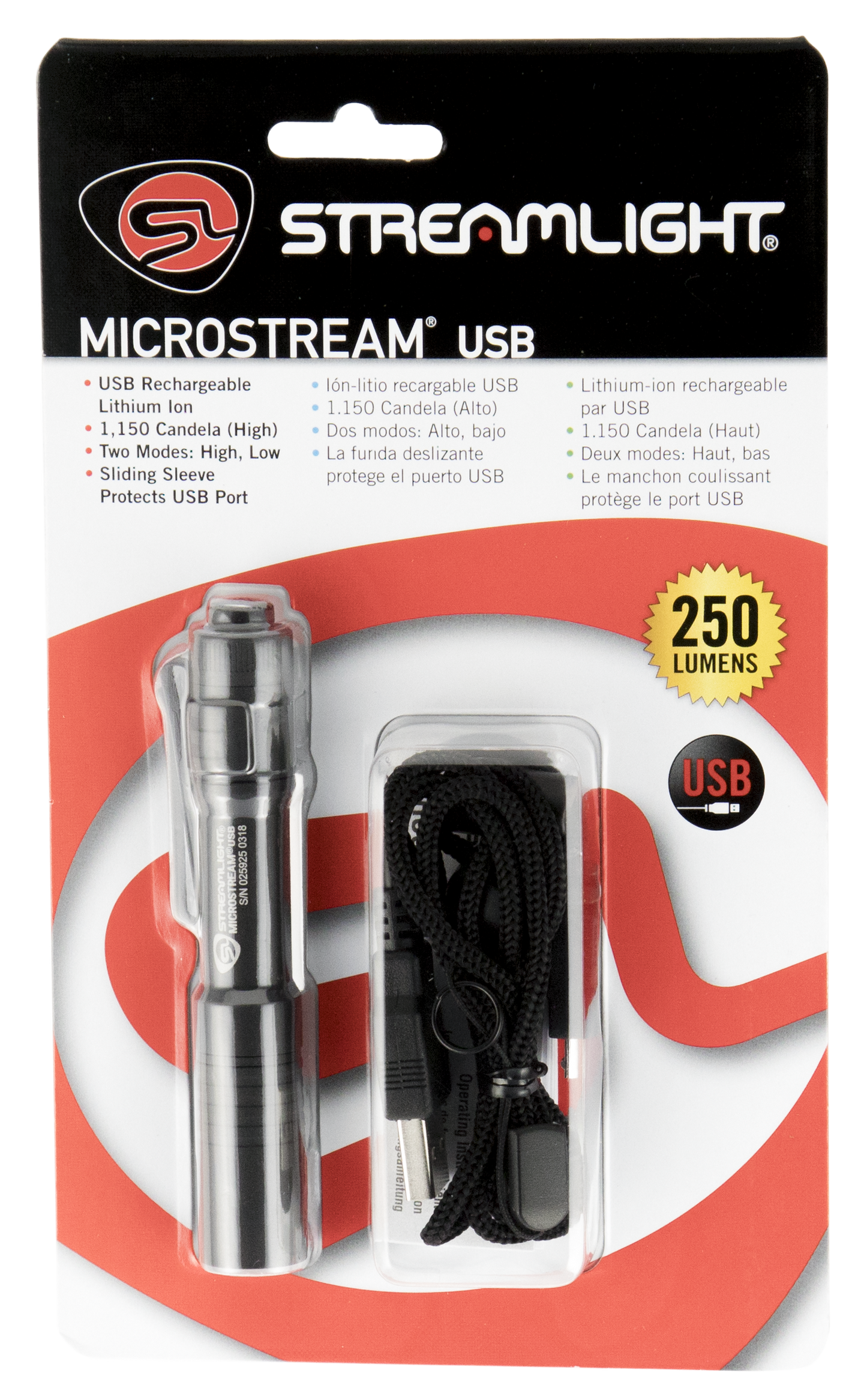 Streamlight Microstream, Stl 66601 Microstream Usb Clam Blk