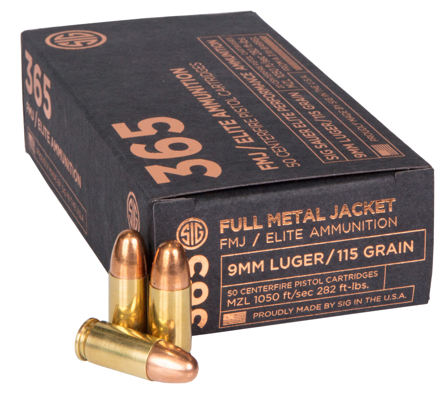 Sig Sauer Elite Ball, Sig E9mmb1-365-50 9mm 115 Fmj Elite 50/20