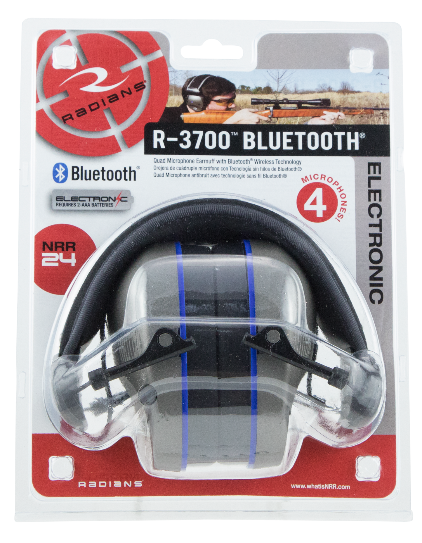 Radians R-3700, Rad R3700 Bluetooth Quad Mic Elec Muff