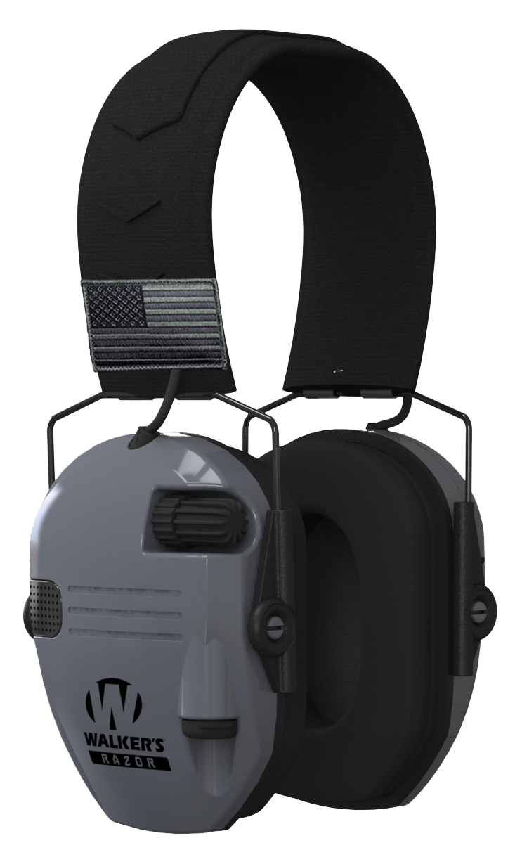 Walkers Game Ear Razor, Wlkr Gwp-rsempatgy Razr Patriot Muff Gry