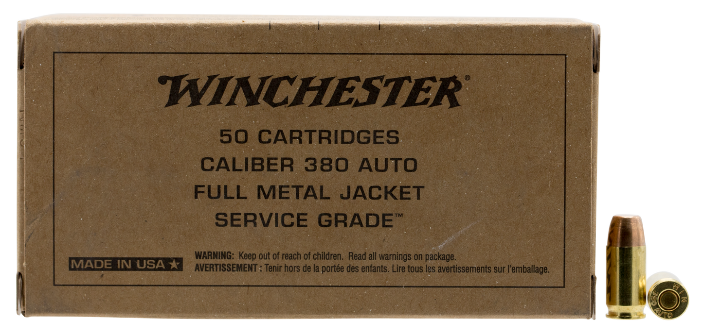 Winchester Ammo Service Grade, Win Sg380w    380         95 Fmj   Srvgrd    50/10