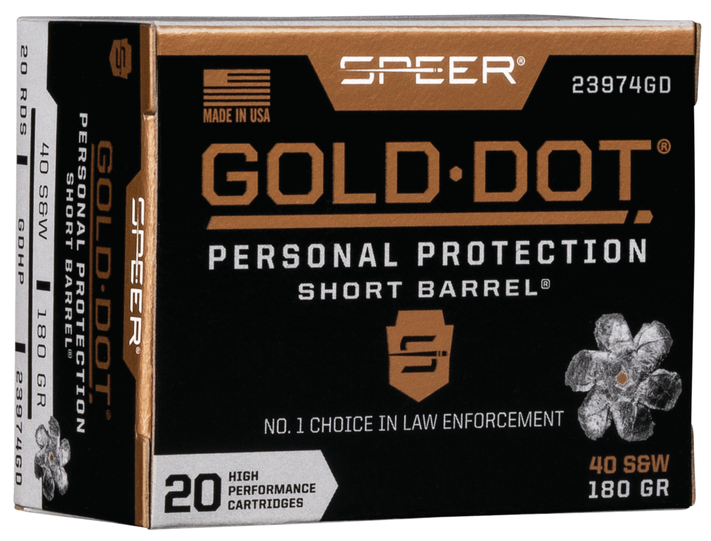 Speer Ammo Gold Dot, Speer 23974gd Gold Dot 40s 180 Hp Sb 20/10