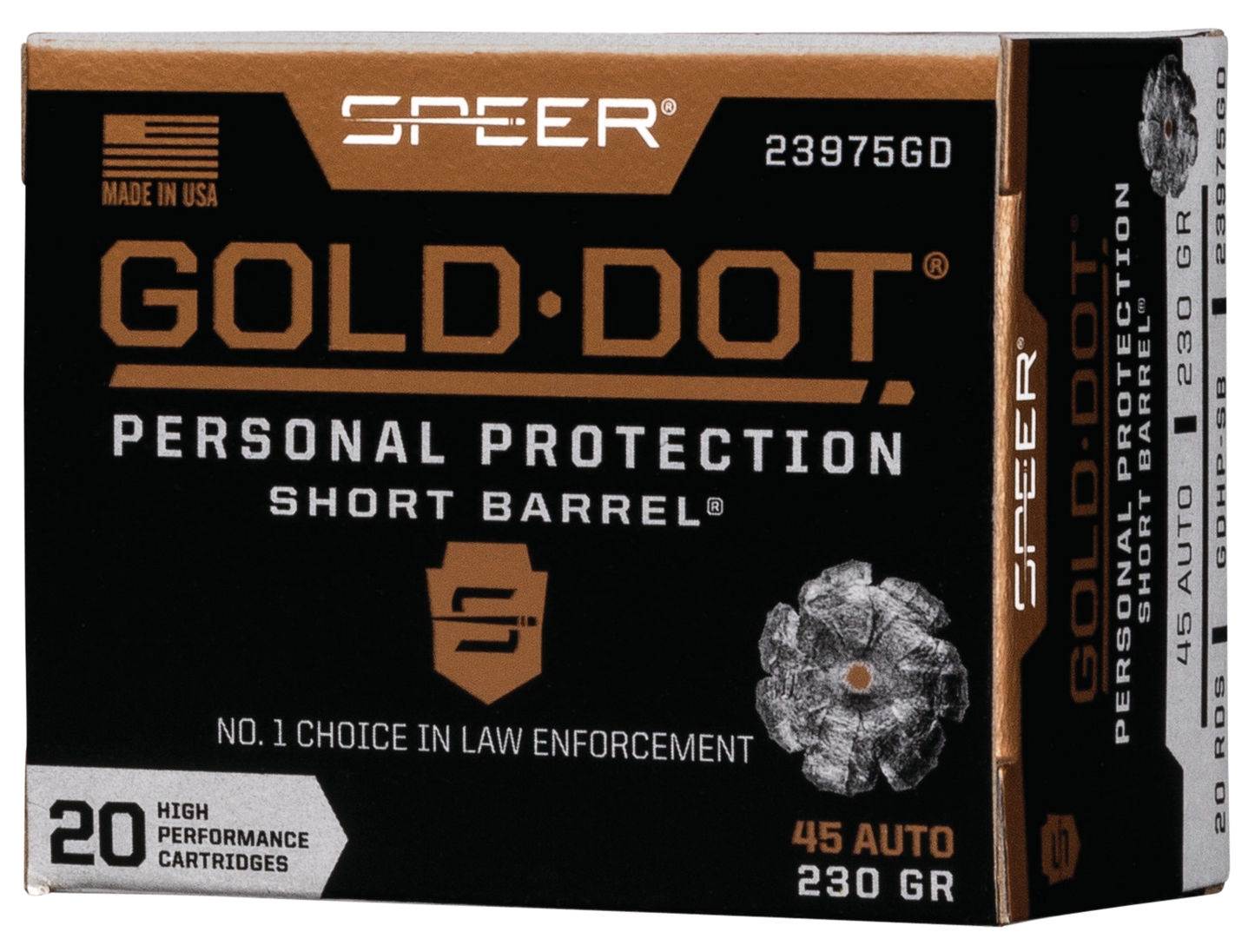 Speer Ammo Gold Dot, Speer 23975gd Gold Dot 45a 230 Hp Sb 20/10