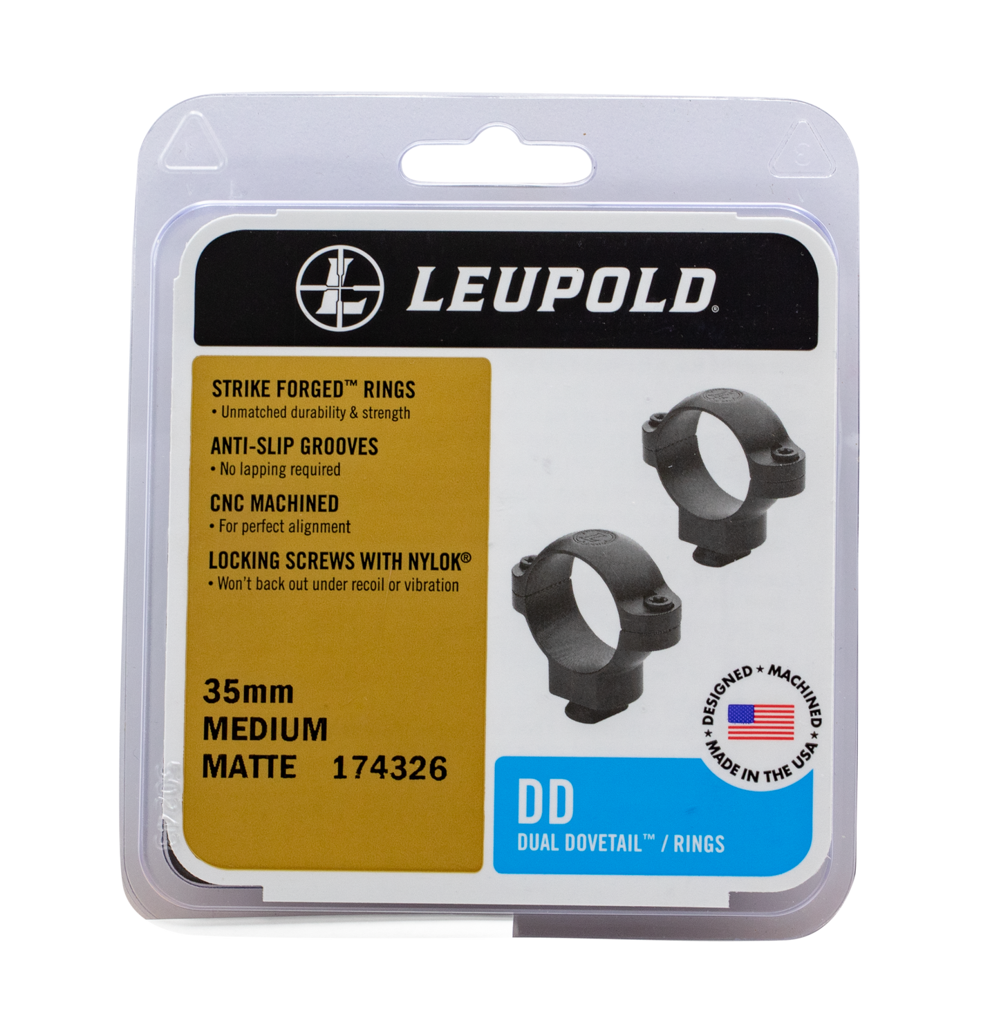 Leupold Dual Dovetail, Leu 174326 Dd 35mm Rings Med Mt
