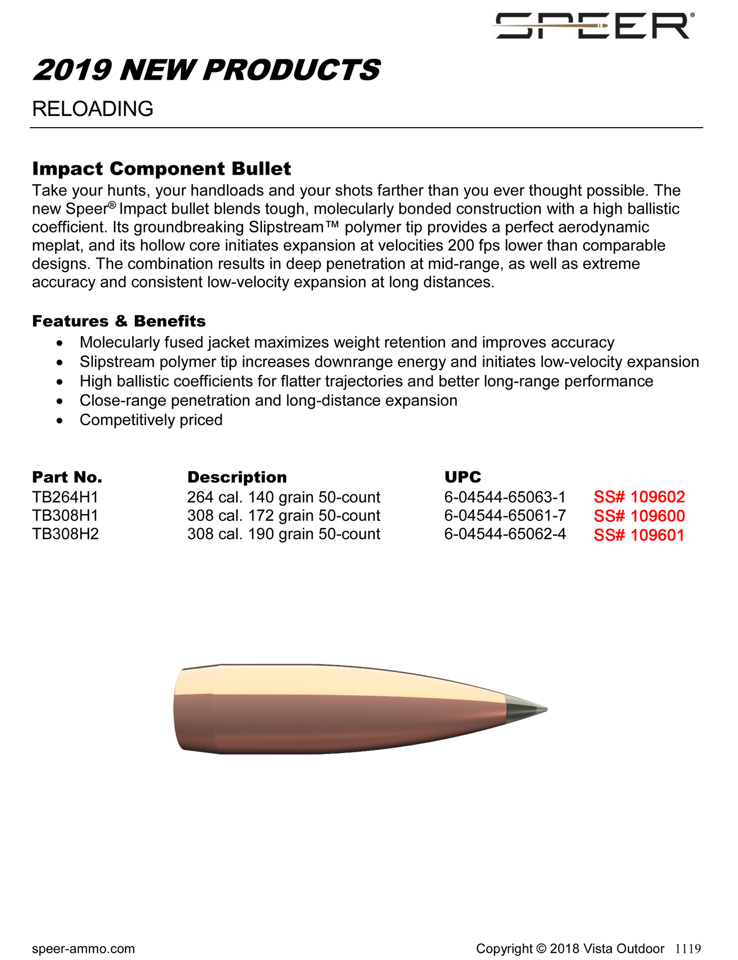 Speer Ammo Impact, Speer Tb308h1 Bull .308 172 50