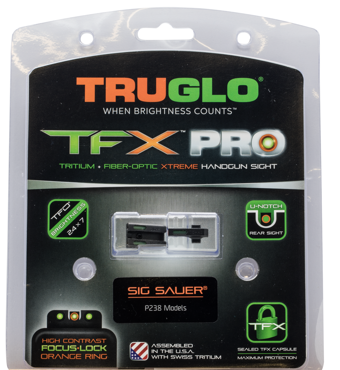 Truglo Tfx Pro, Tru Tg-13sg3pc Tfx Sig 238 #6/#6 Set Pro Orn