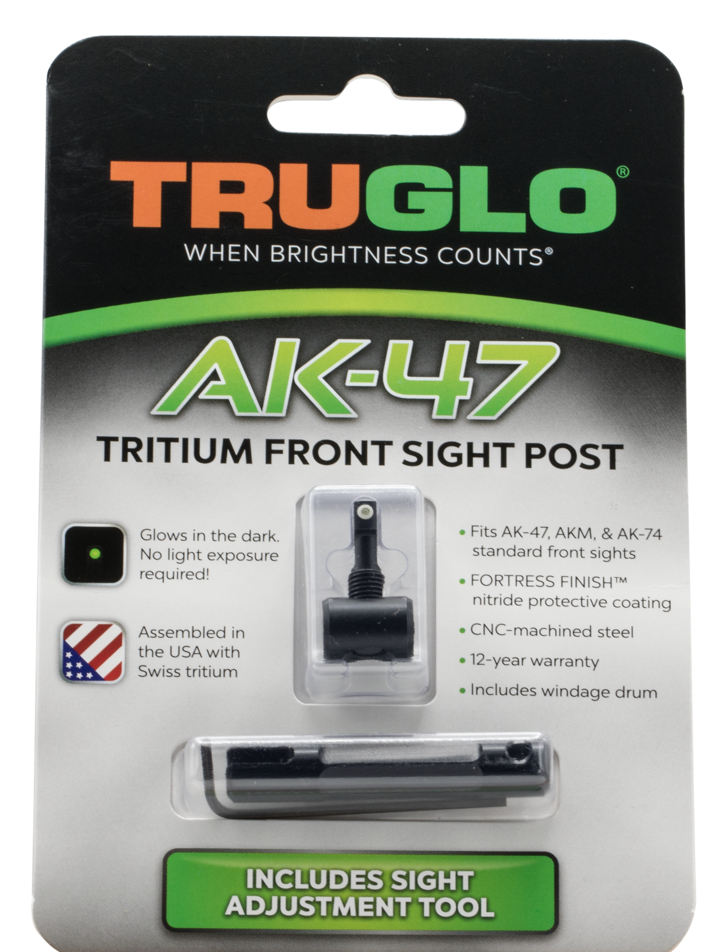 Truglo Tritium, Tru Tg-231ak1 Trit Ak-47 Frnt Wht