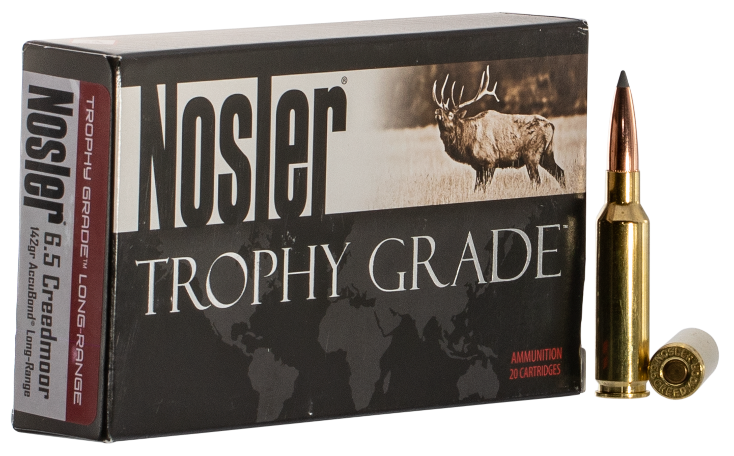 Nosler Trophy Grade, Nos 60105 Trophy 6.5 Crd 142 Acu Lr 20/10