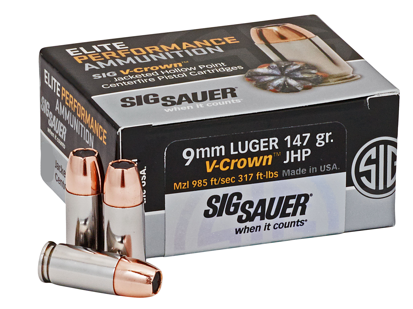 Sig Sauer Match Elite Competition, Sig E9mma3comp50  9mm     147 Jhp Vcrwn Comp 50/20