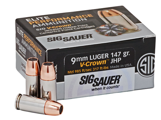 Sig Sauer Match Elite Competition, Sig E9mma3comp50  9mm     147 Jhp Vcrwn Comp 50/20