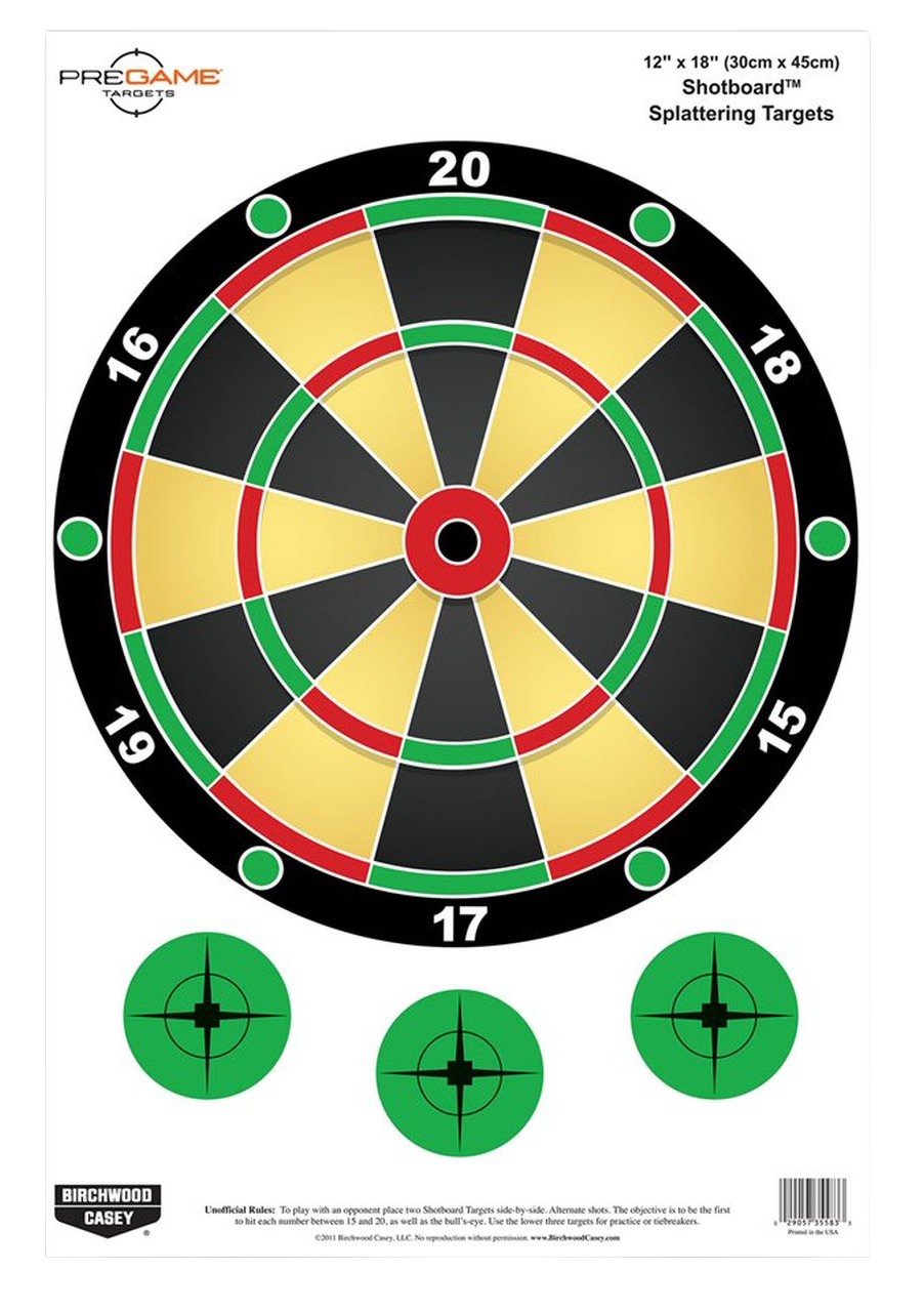Birchwood Casey Pregame, Bir 35583 Pregame 12x18 Shotboard 100pk