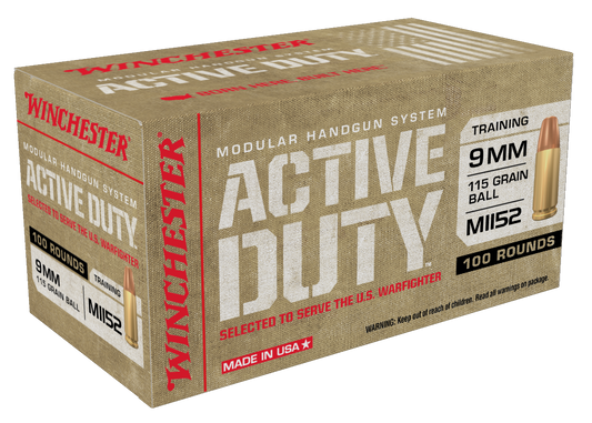 Winchester Ammo Active Duty, Win Win9mhsc  9mm        115 Mil Sp          100/5