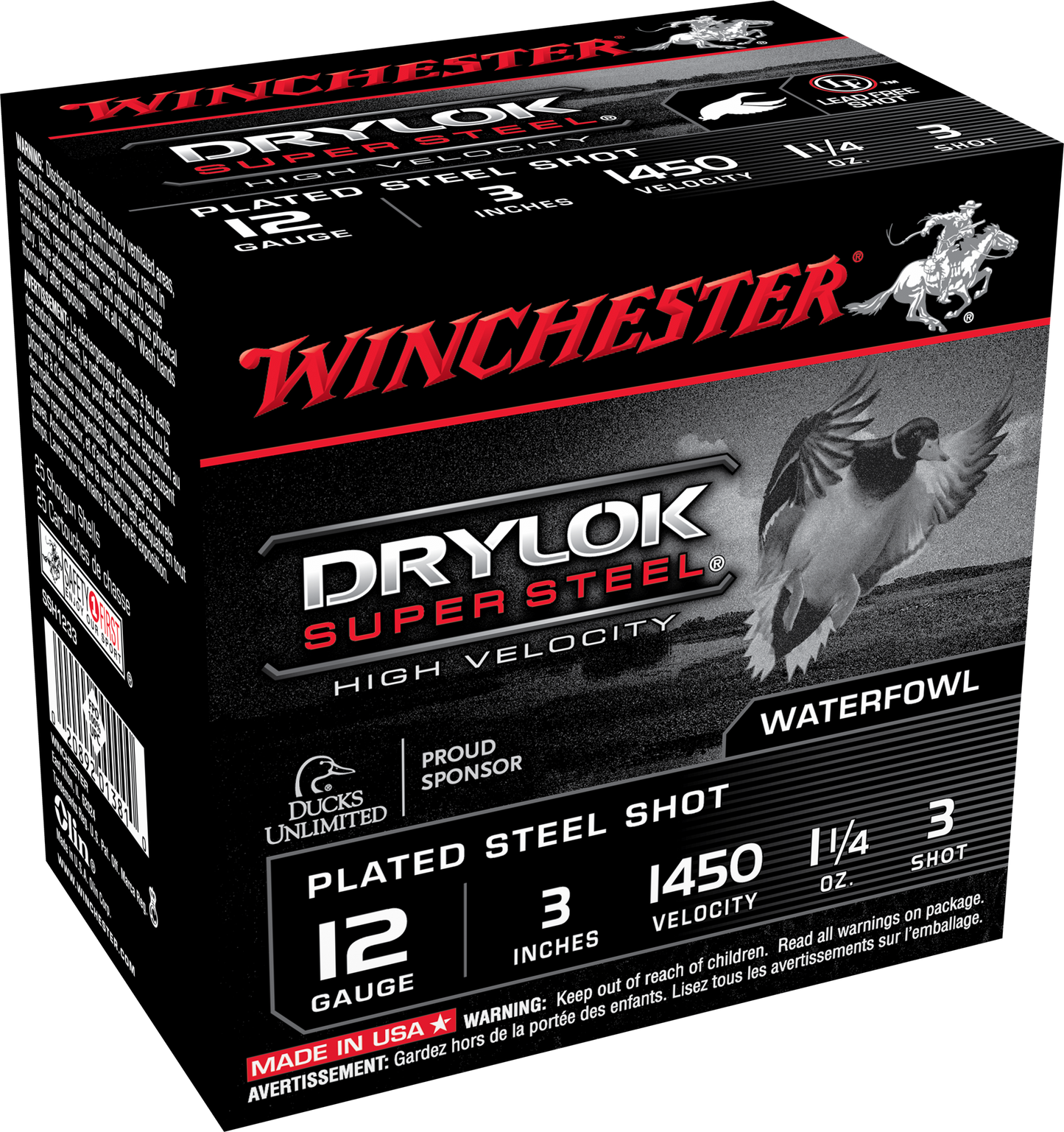 Winchester Ammo Drylock Super Steel, Win Ssh1233 Supreme Hv Stl 1 1/4 3in 25/10