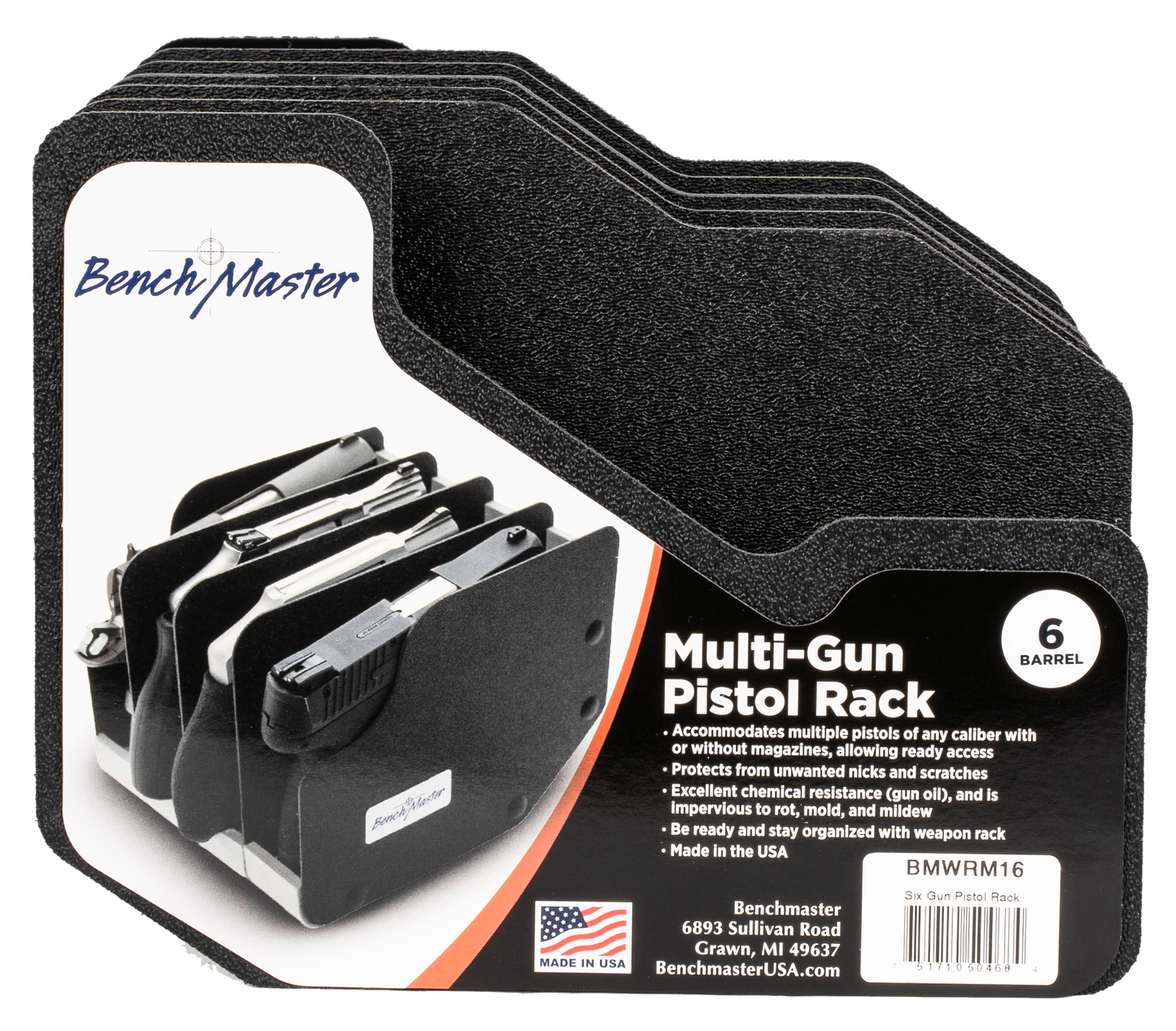 Benchmaster Weaponrac, Bench Bmwrm16 Six Gun Pistol Rack