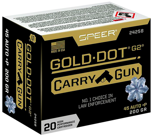 Speer Ammo Gold Dot, Speer 24258   Carry Gun 45a+p 200 Gdhp       20/10