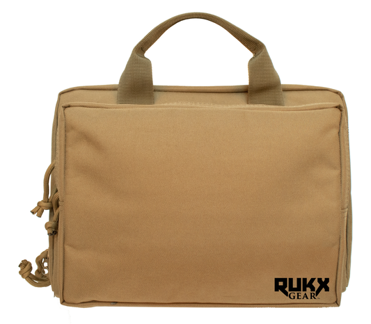 Rukx Gear Double Pistol, Rukx Atictdpct  Dbl Pistol Case Tan