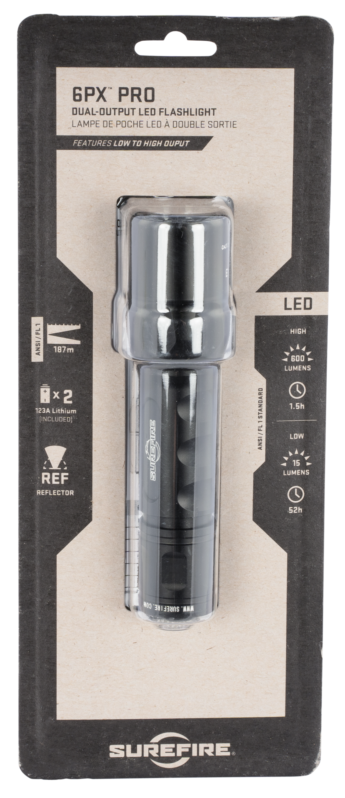 Surefire 6px, Sf 6px-d-bk    6px Pro 6v 15/600 Lu Wh Led Blk