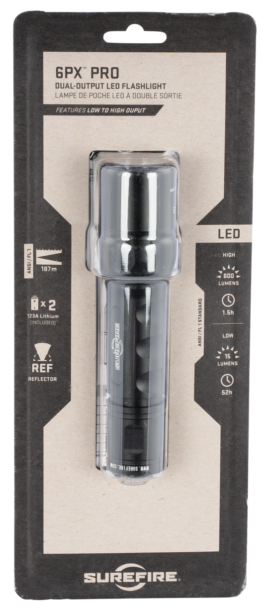 Surefire 6px, Sf 6px-d-bk    6px Pro 6v 15/600 Lu Wh Led Blk