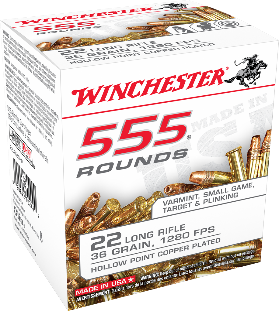 Winchester Ammo Usa, Win 22lr555hp 22lr 36 Cphp Can 555/10