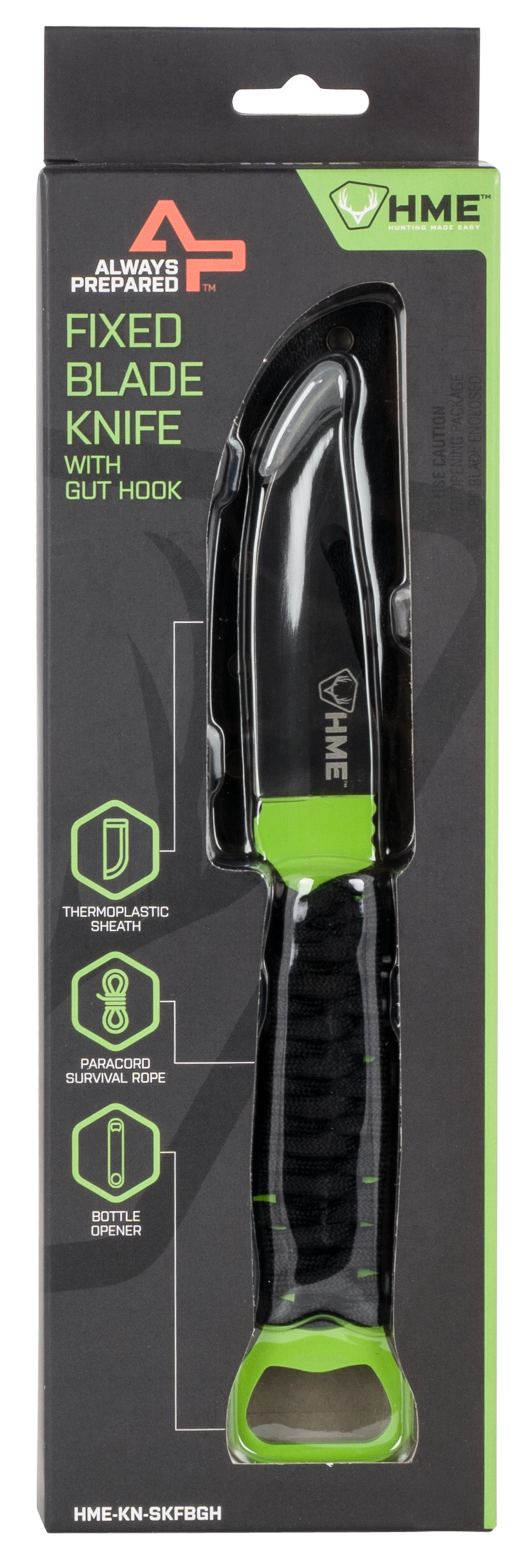 Hme Skeleton, Hme Kn-skfbgh Skeleton Fixed Blade W/guthook