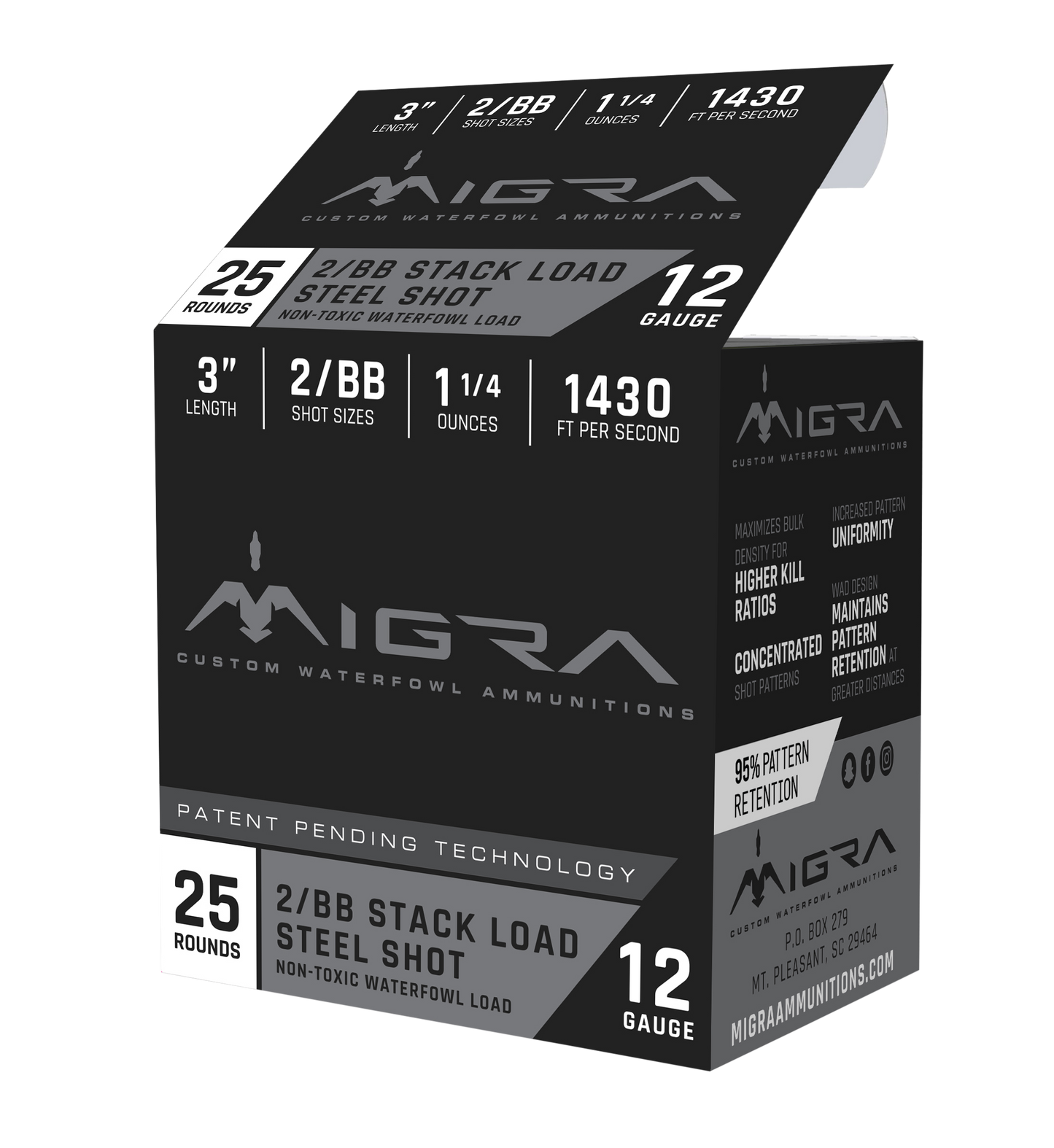 Migra Ammunition Combinational, Migra M12s2bb Staxd 12 3in 2-bb 25/10