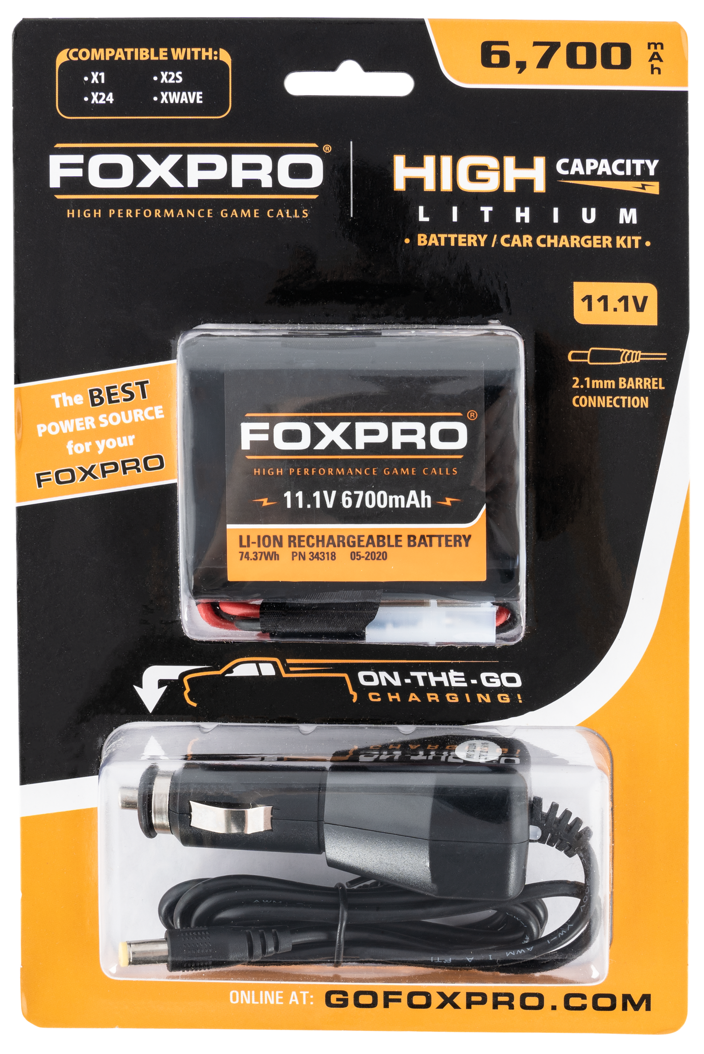 Foxpro High Capacity Battery & Car Charger, Foxpro Hibattchgg High Cap Battery-charger