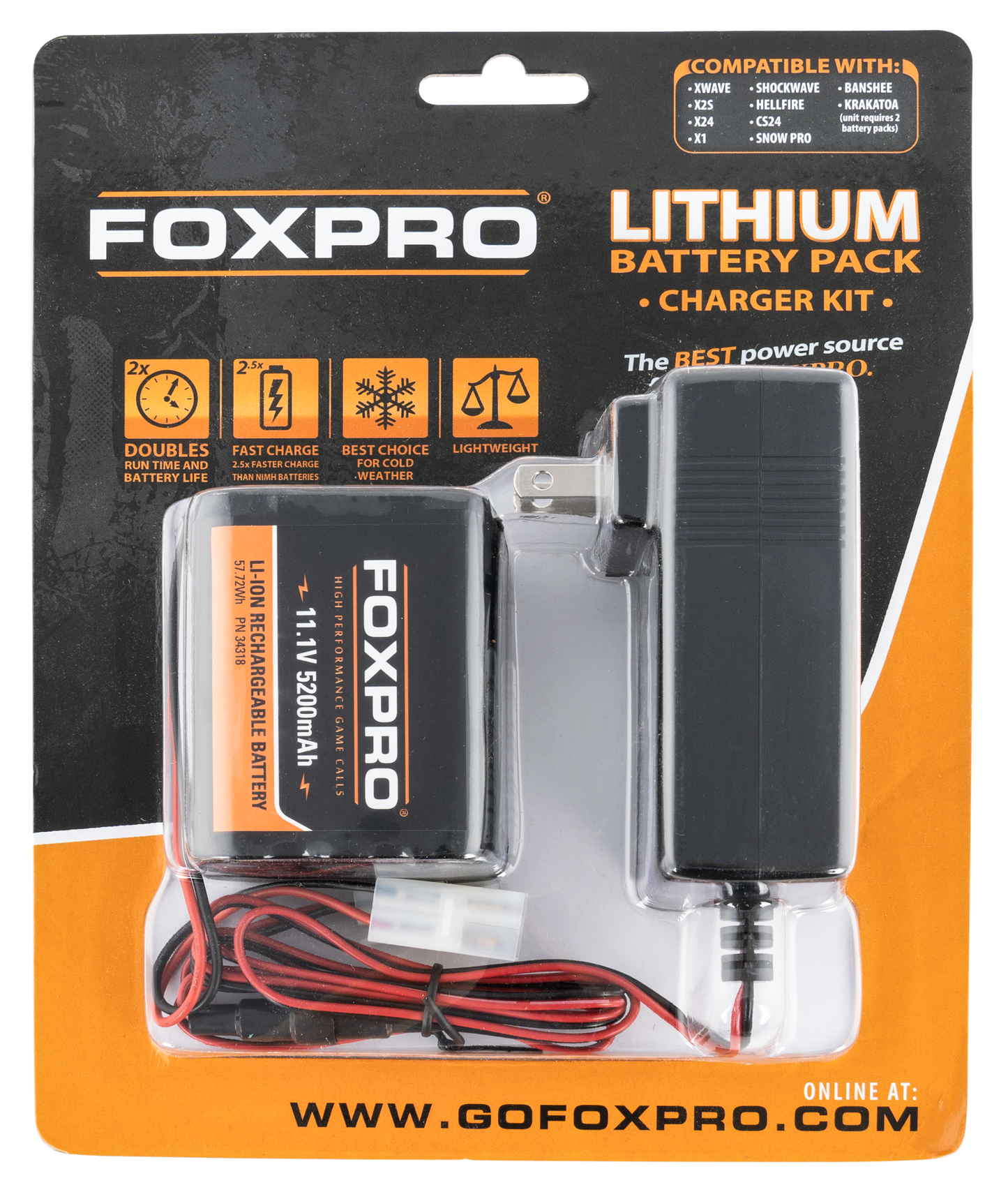 Foxpro Lithium Battery Pack, Foxpro Lith-chg Lithium 10 Cell Fast Ch