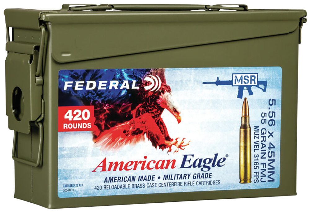 Federal American Eagle, Fed Xm193bk420ac1x 5.56     55 Fmjbt *can*   420rd