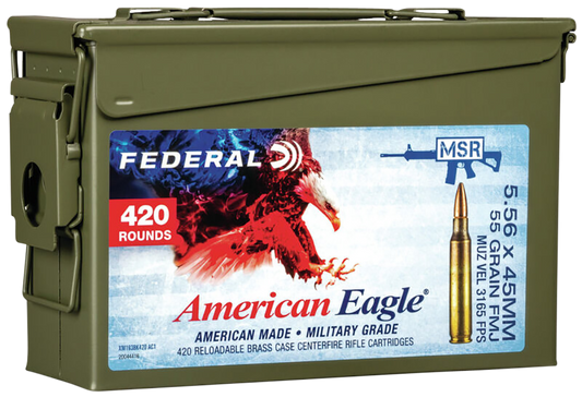 Federal American Eagle, Fed Xm193bk420ac1x 5.56     55 Fmjbt *can*   420rd
