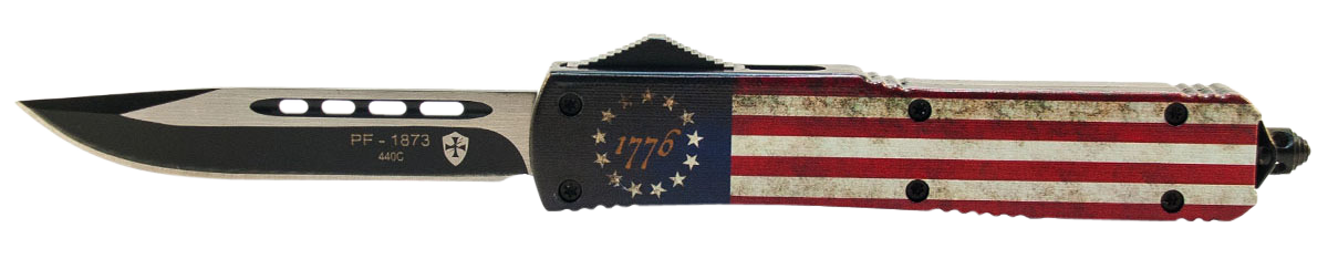 Templar Knife 1776, Temp Mbrf331 Slim Betsy Ross Flag Drop Point Blk